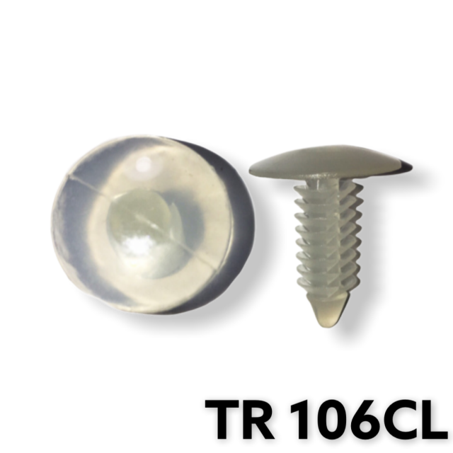TR106CL - 100 or 500 / Clear Nylon Shield Retainer (1/4" Hole)